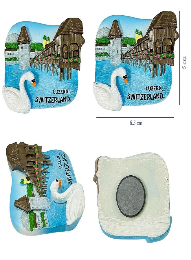 KRIWIN Travel Theme Different Countries 3D Resin Fridge Magnets Pack of 4-London, New York, USA & Switzerland - Image 4